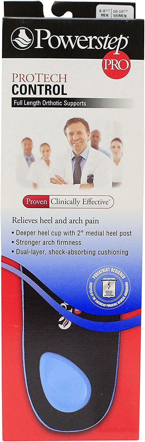 Powerstep SIZE E Protech CONTROL Full Length Orthotics W: 10 – 10 ½, M ...